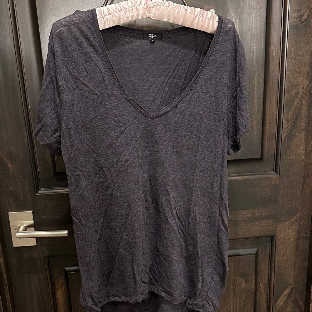 Rails Deep Gray V-Neck Tee